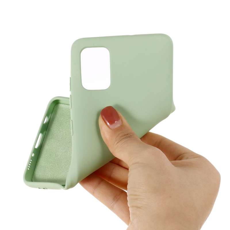For Galaxy A71 Solid Color Liquid Silicone Shockproof Full Coverage Protective Case(Green)