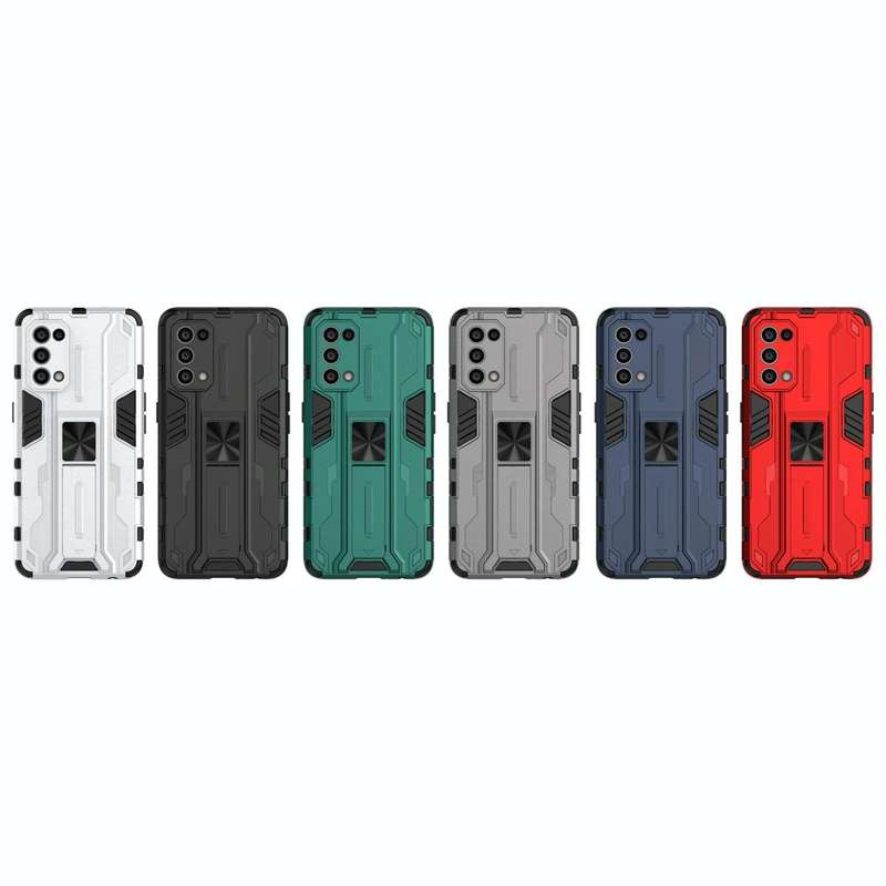 For OPPO Reno5 5G / 4G Supersonic PC + TPU Shock-proof Protective Case with Holder(Black)