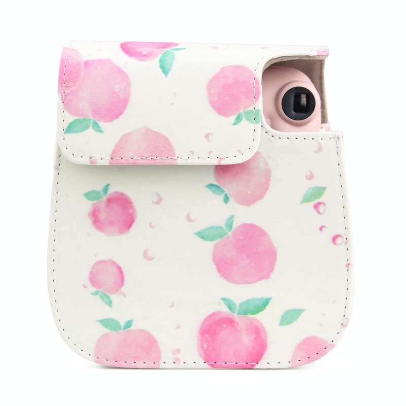 Painted Series Camera Bag with Shoulder Strap for Fujifilm Instax mini 11(Peach)