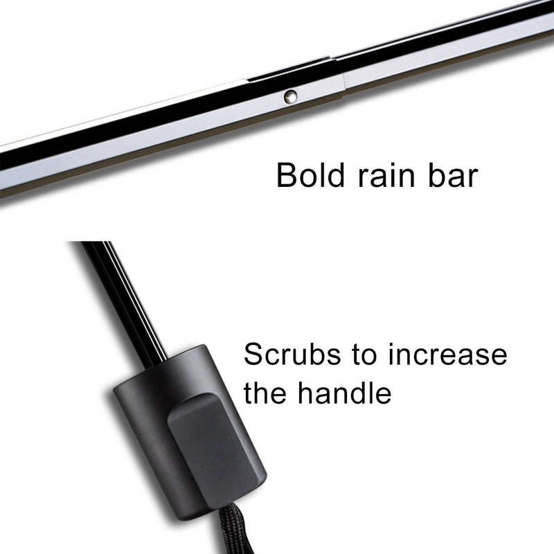 Lightweight Portable Three Folding Folding Umbrella, Black Waterproof Anti-UV, K Pattern