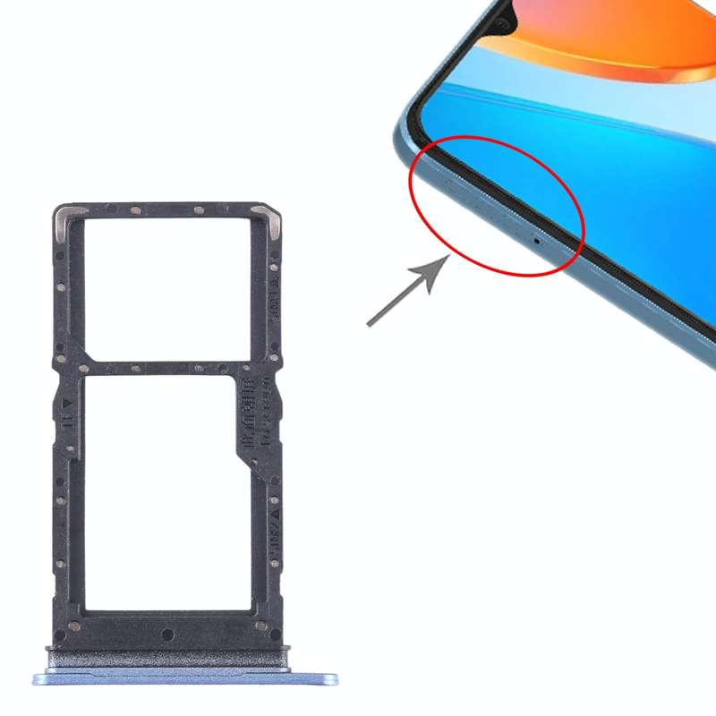 For Honor X6 SIM + SIM / Micro SD Card Tray (Blue)