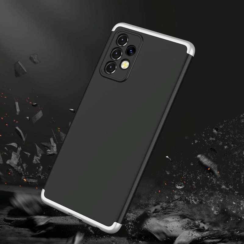 For Samsung Galaxy A52 5G / 4G GKK Three Stage Splicing Full Coverage PC Phone Case(Black Silver)