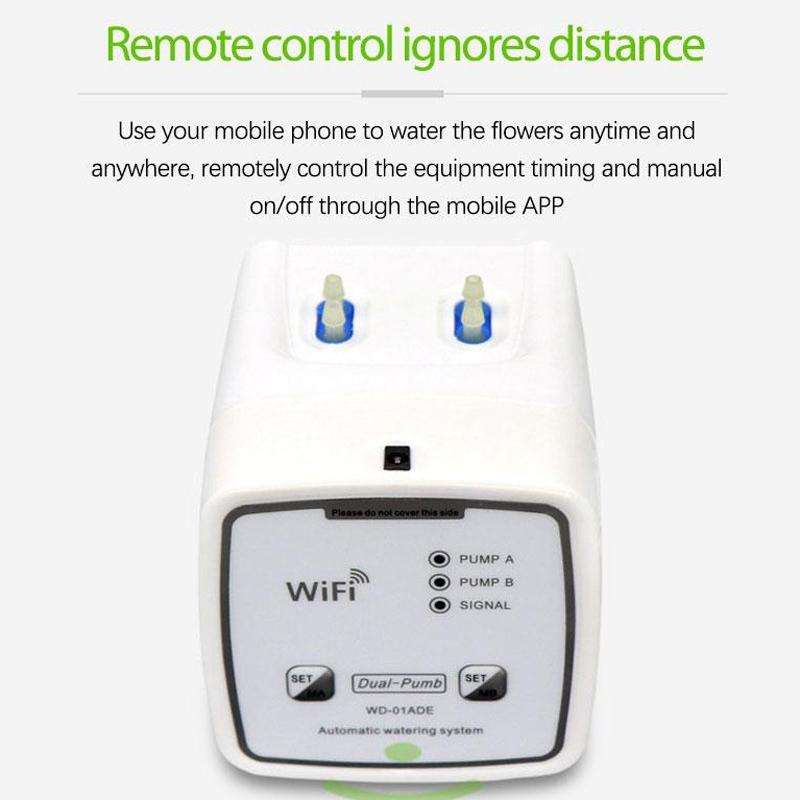WD-01ADE WIFI Gardening Drip Irrigation Controller, Specification: Double Pump 20 Pots(UK Plug)
