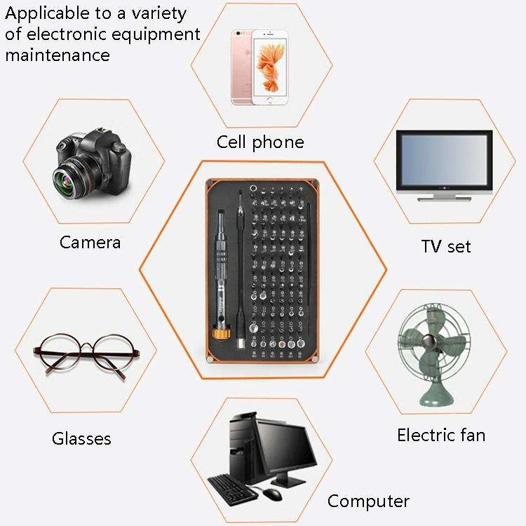 Obadun 9801 68 In 1 Screwdriver Set Manual Batch Glasses Screwdriver Hardware Repair Tool(Wood Gr...