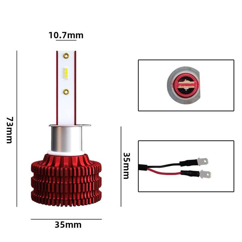 2 PCS KINGSOFE K5 H1 DC9-36V / 18W / 2000LM / 6000K IP68 Car LED Headlight Lamps (Cool White)