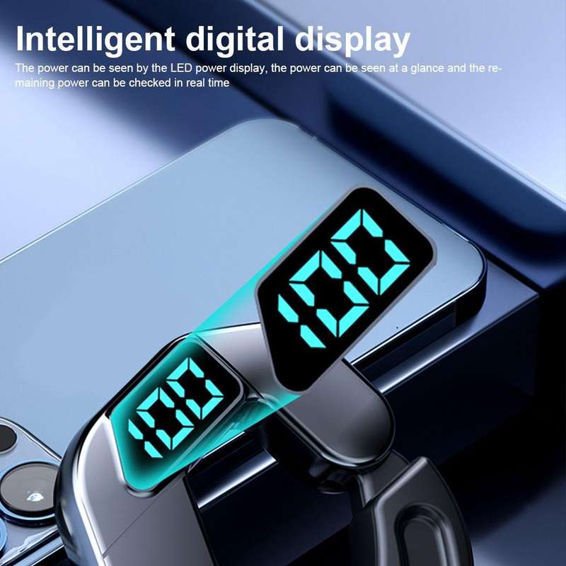 V19 Bone Conduction Digital Display Stereo Hanging Ear Sports Bluetooth Headset(Black)