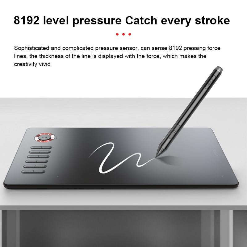 VEIKK A15PRO 10x6 inch 5080 LPI Type-C Interface Smart Touch Electronic Graphic Tablet (Red)