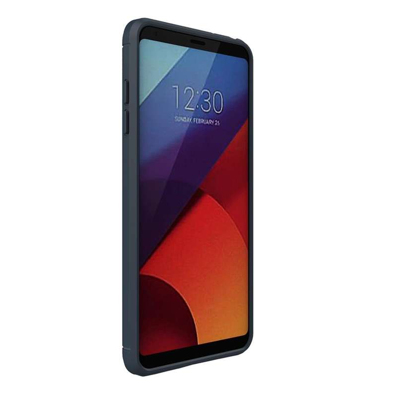 For LG G6 Brushed Carbon Fiber Texture Shockproof TPU Protective Cover Case (Blue)