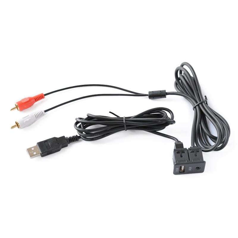 Car Universal Modified USB AUX Extension Cable USB+2RCA Lotus Male Switch Holder for Alpine / Pio...