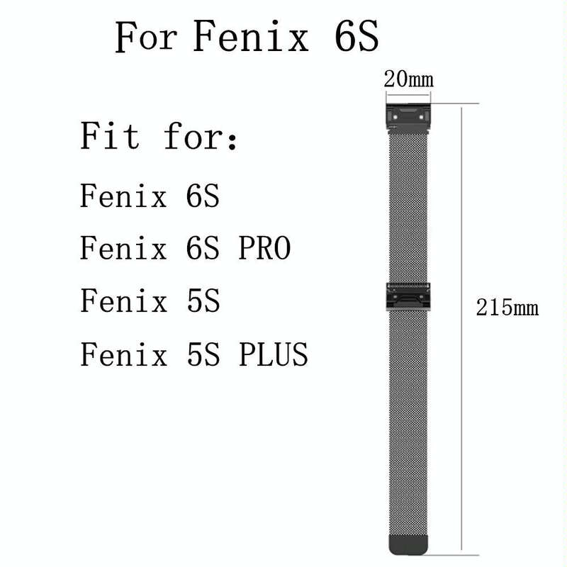 For Garmin Fenix 6S Milanese Watch Band(Gold)