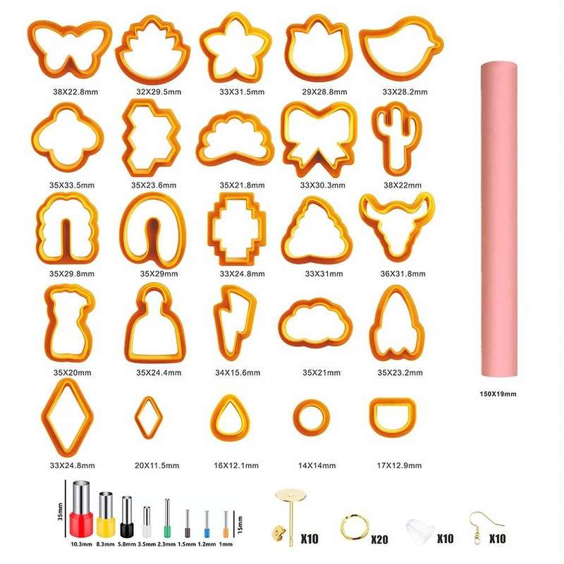 106-1 116 In 1 Clay Cutter Set DIY Clay Earring Mould Clay Earrings Making Tools(Dark Green)