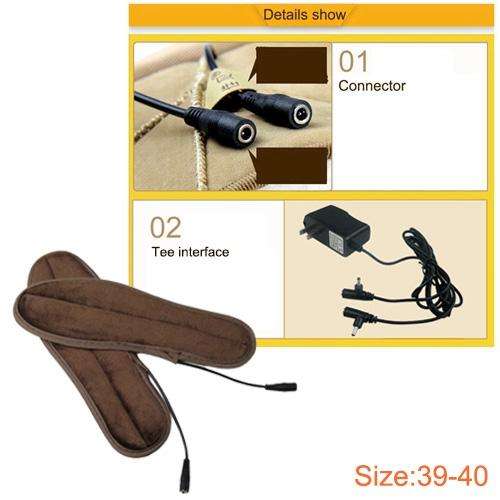 Lithium Battery Powered & Rechargeable Heated Insoles Keep Feet Warm Pad, Keep Warm 8-9 hours, Si...