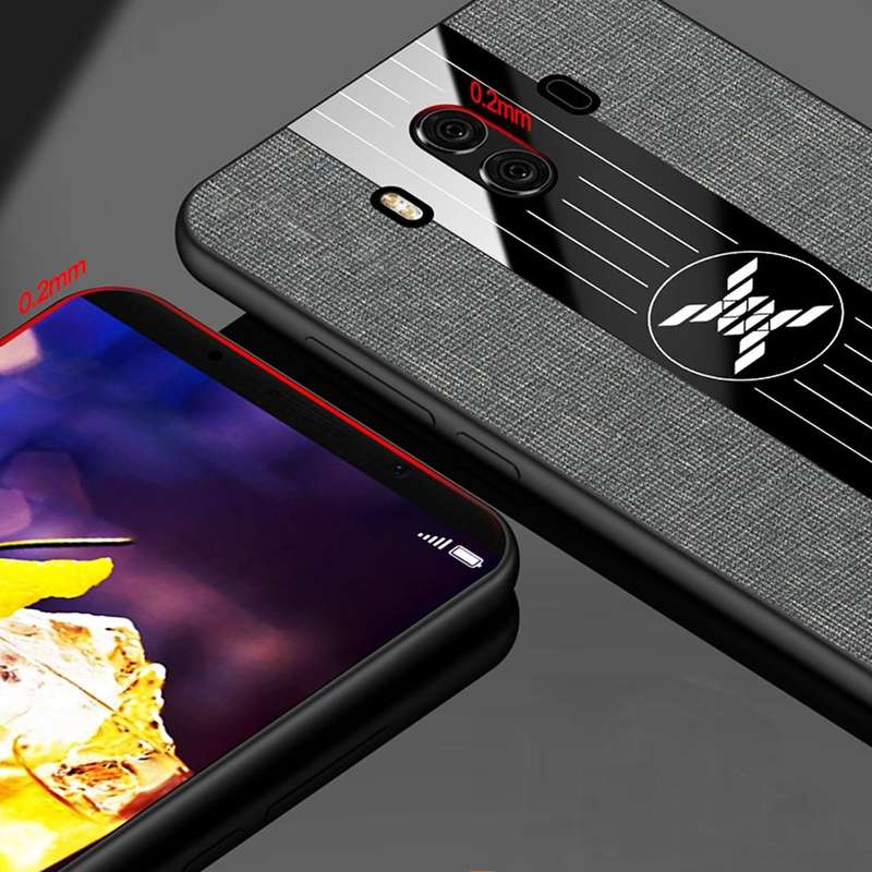 For Huawei Mate 10 Pro XINLI Stitching Cloth Textue Shockproof TPU Protective Case with Ring Hold...