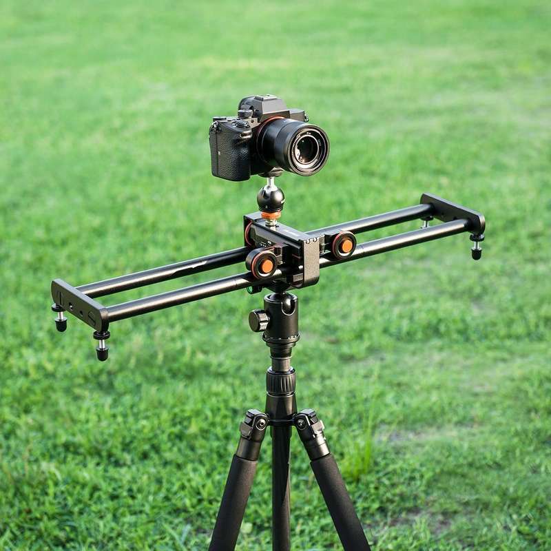 YELANGU L4X-60ET 60cm Splicing Slide Rail Track + Trolley Rail Buckle with Ballhead for SLR Camer...
