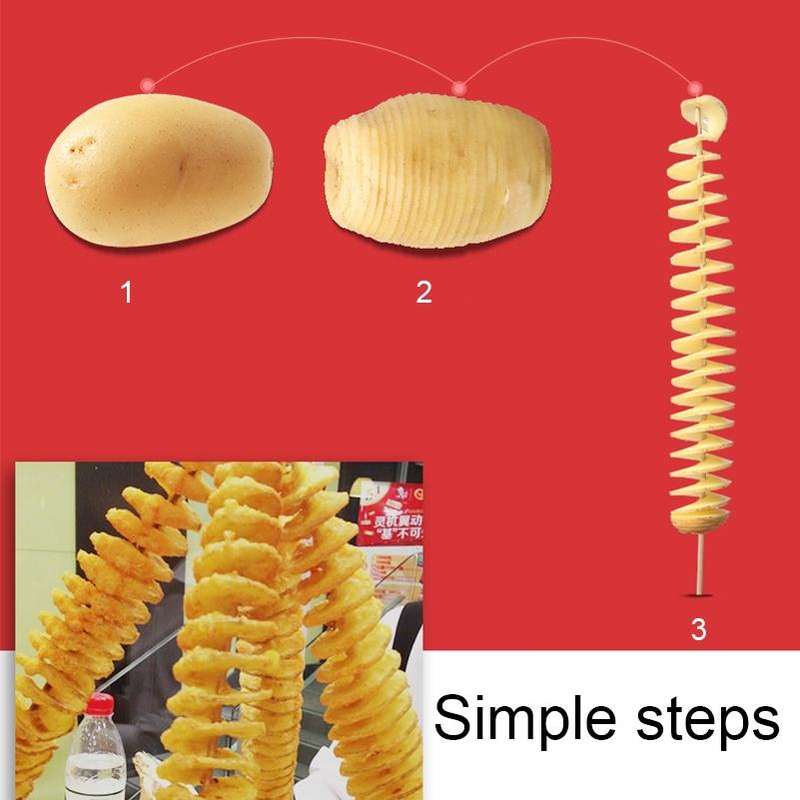 528-6 Popular Tornado Potato Slicer Manual Twist Spiral Potato Cutter Whirlwind Potatoes Machine ...