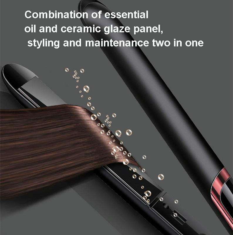 35W 2 In 1 Curling and Straightening Dual-use Electric Splin,Specification: EU Plug(White)