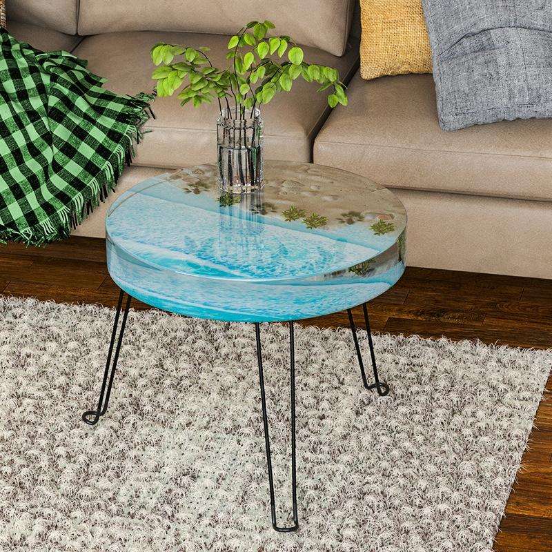 DIY Crystal Drip Rubber Round Table Mold Quicksand Table Silicone Mold Table Legs High 32cmx3