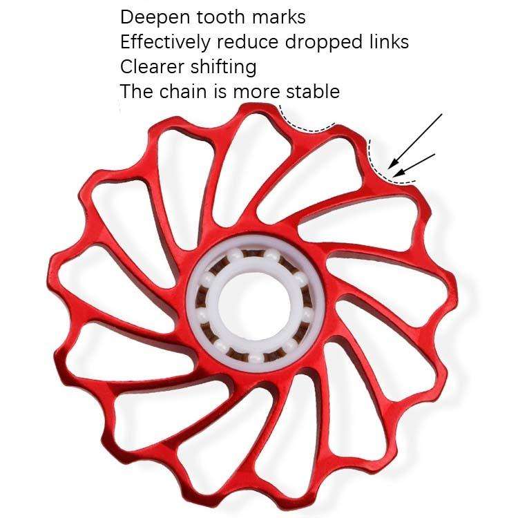 MEROCA Ceramic Bearing Mountain Bike Guide Wheel(13T Black)