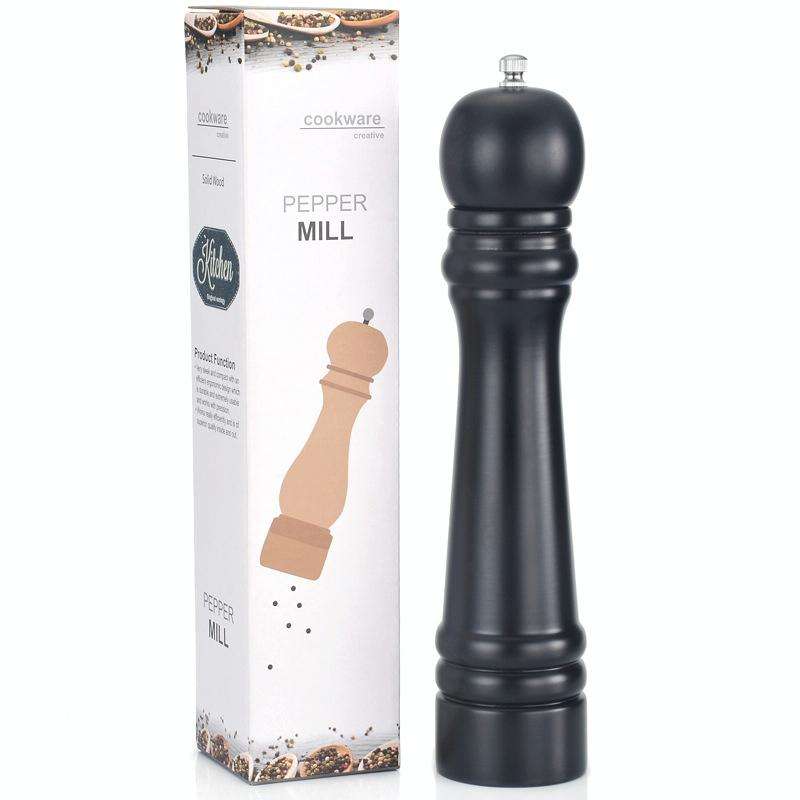 Manual Pepper Grinder Solid Wood PU Paint Pepper Mill Ceramic Core Coarse Salt Pepper Grinder Sea...