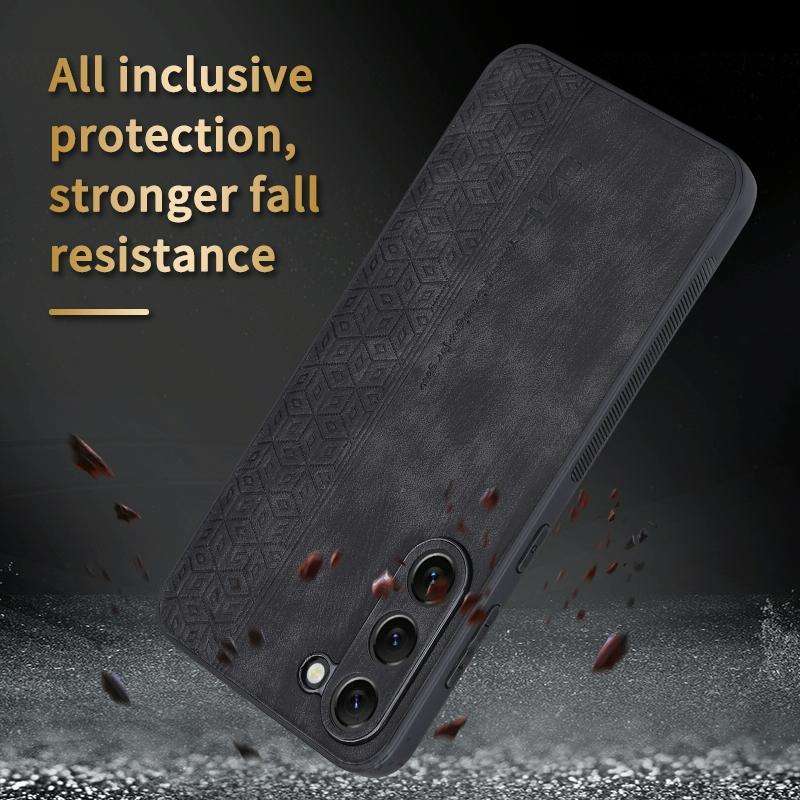 For Samsung Galaxy S23+ 5G AZNS 3D Embossed Skin Feel Phone Case(Black)