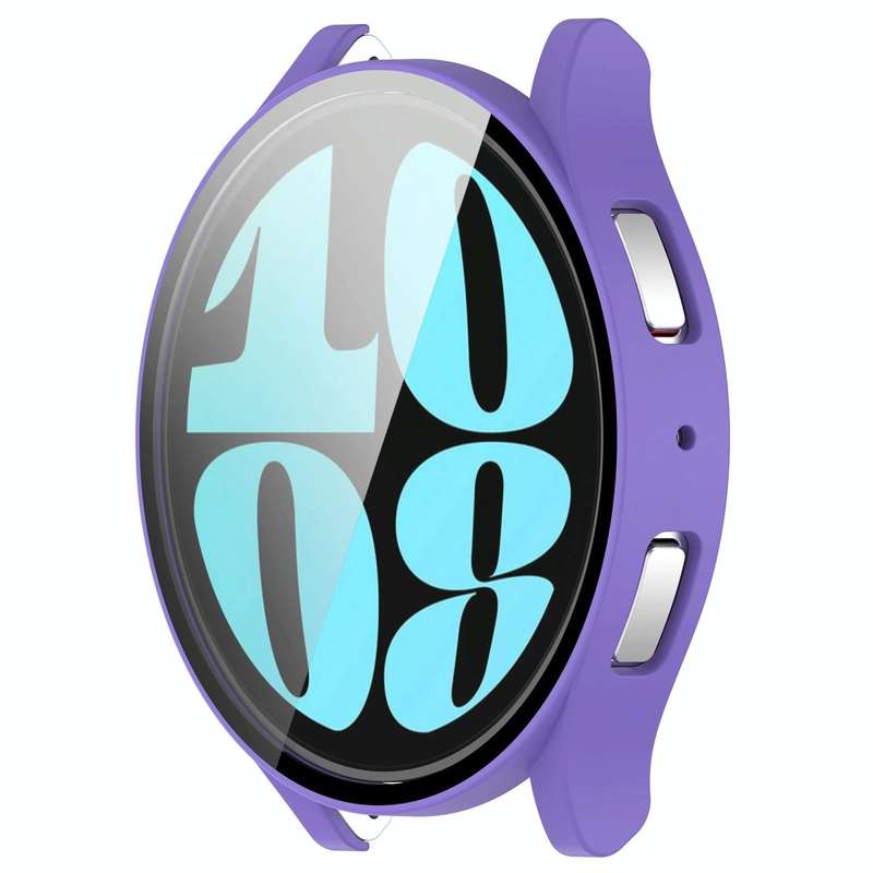 For Samsung Galaxy Watch6 40mm PC + Tempered Film Integrated Watch Protective Case(Purple)