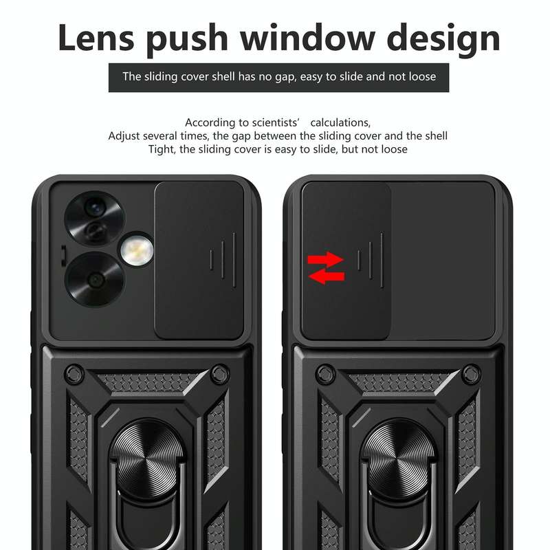 For OPPO A79 5G Global Sliding Camera Cover Design TPU Hybrid PC Phone Case(Blue)