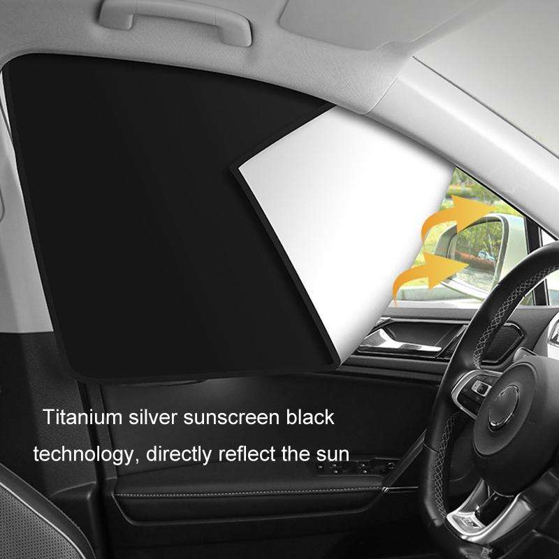 Heat-insulating Opaque Vinyl Coated Magnetic Car Curtains, Style: Full Blackout Principal Drive