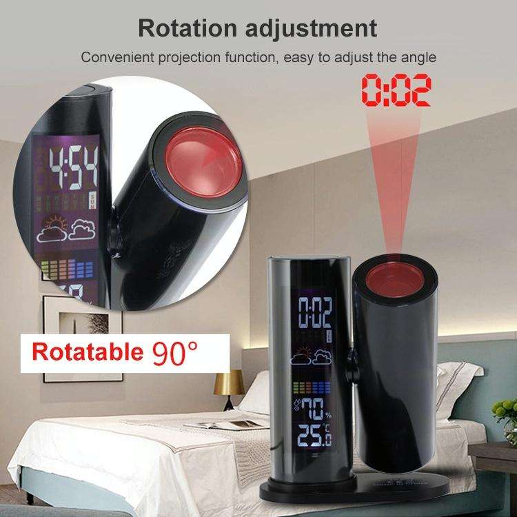 TS-E03 360 Degrees Rotate LED Projection Clock, EU Plug