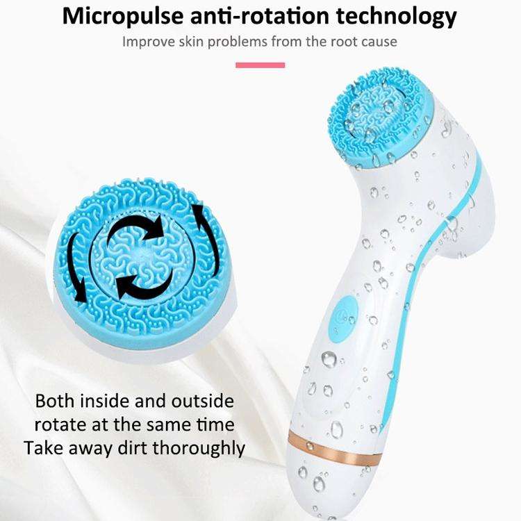 CNaier AE-868 Battery-powered Silicone Ultrasonic Vibration Face Skin Care Electric Facial Cleans...