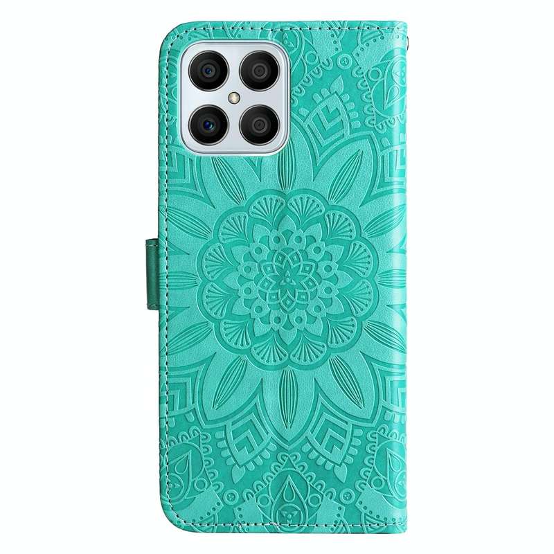 For Honor X8 / X30i Embossed Sunflower Leather Phone Case(Green)