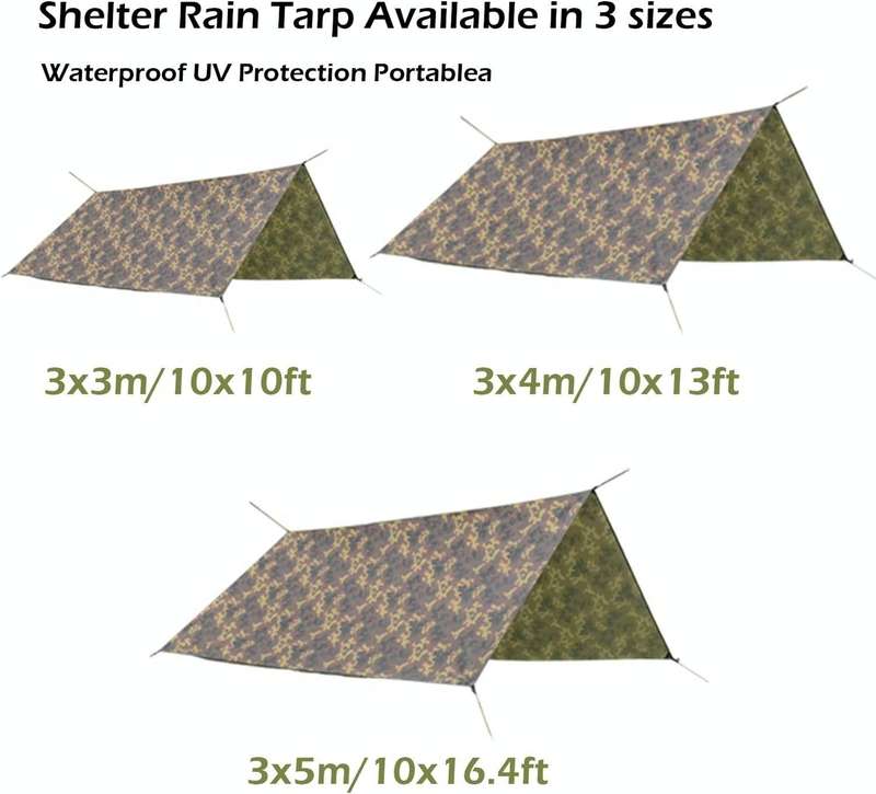 3X4m Waterproof Tent Tarp Square Canopy Polyester Sunshade Floor Mat(Camouflage)