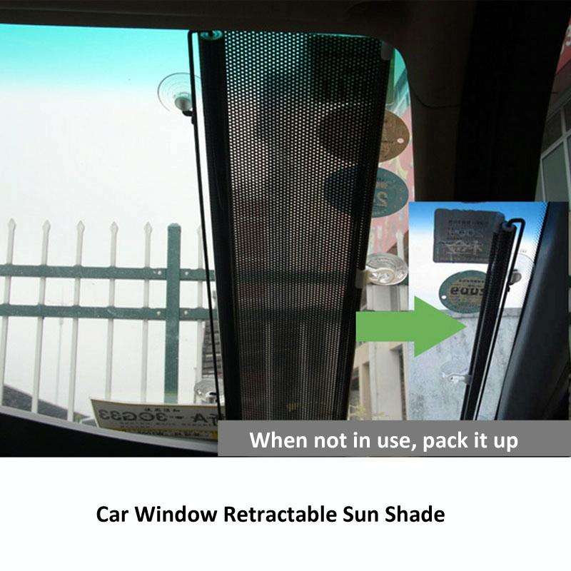 Retractable Car Window Sun Shade for Automobile Front and Back Windshield, Size: 125cm x 50cm, Ra...