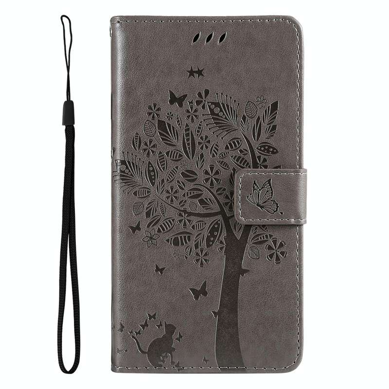 For vivo Y21/Y21s/Y33s Tree & Cat Embossing Pattern Horizontal Flip PU Leather Case with Holder &...