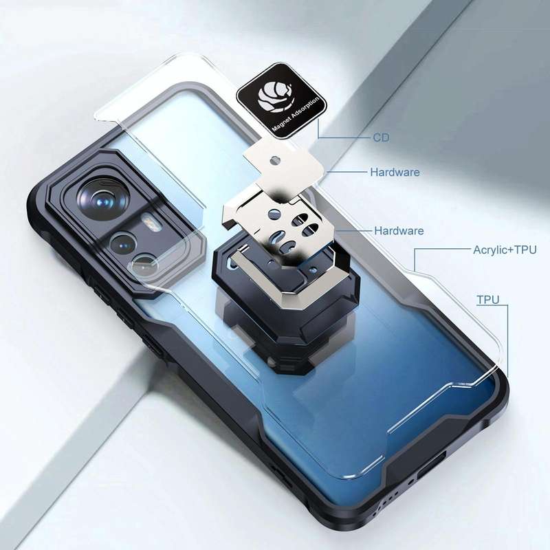 For Xiaomi 12 / 12X Armor Shockproof Magnetic Ring Phone Case(Black)