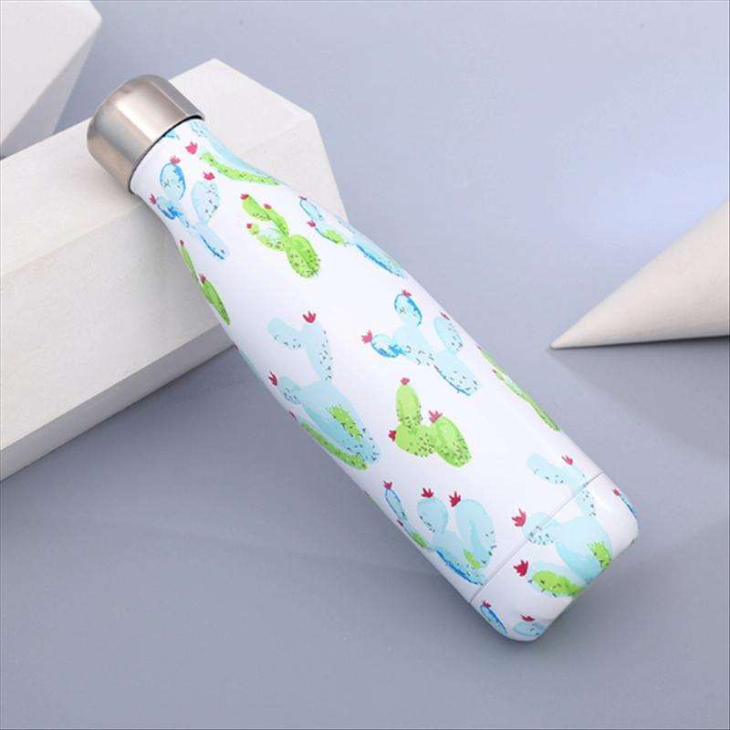 Animals Plants Pattern Thermal Cup Vacuum Flask Heat Water Bottle Portable Stainless Steel Sports...