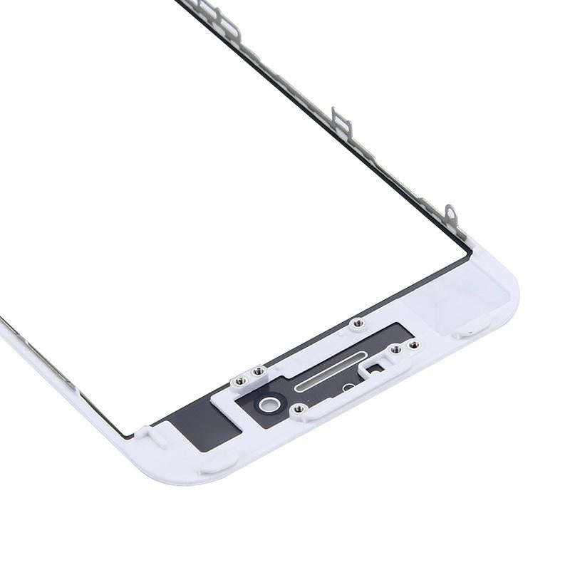 Front Screen Outer Glass Lens with Front LCD Screen Bezel Frame for iPhone 7 (White)
