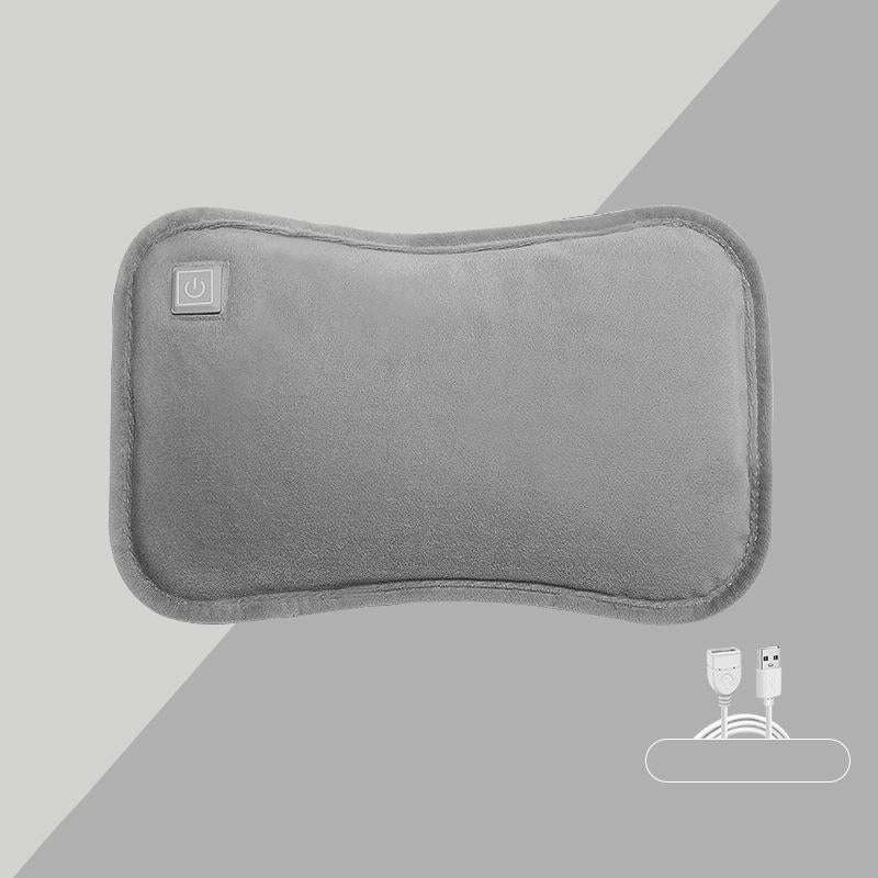 Waterless Graphene Hot Water Bag Rechargeable Hand Warmer,Style: Pillow Version 3 Gear(Gray)
