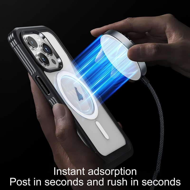 For iPhone 15 Pro Life Waterproof MagSafe Magnetic Rugged Phone Case(Black)