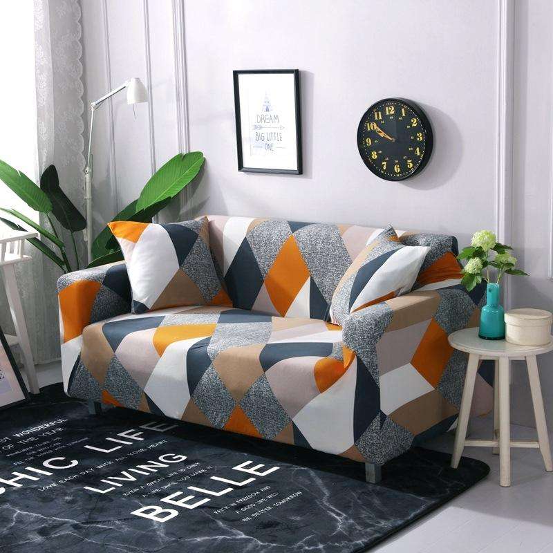 Fabric High Elastic All Inclusive Lazy Sofa Cover, Size: 3 Persons(Cube)