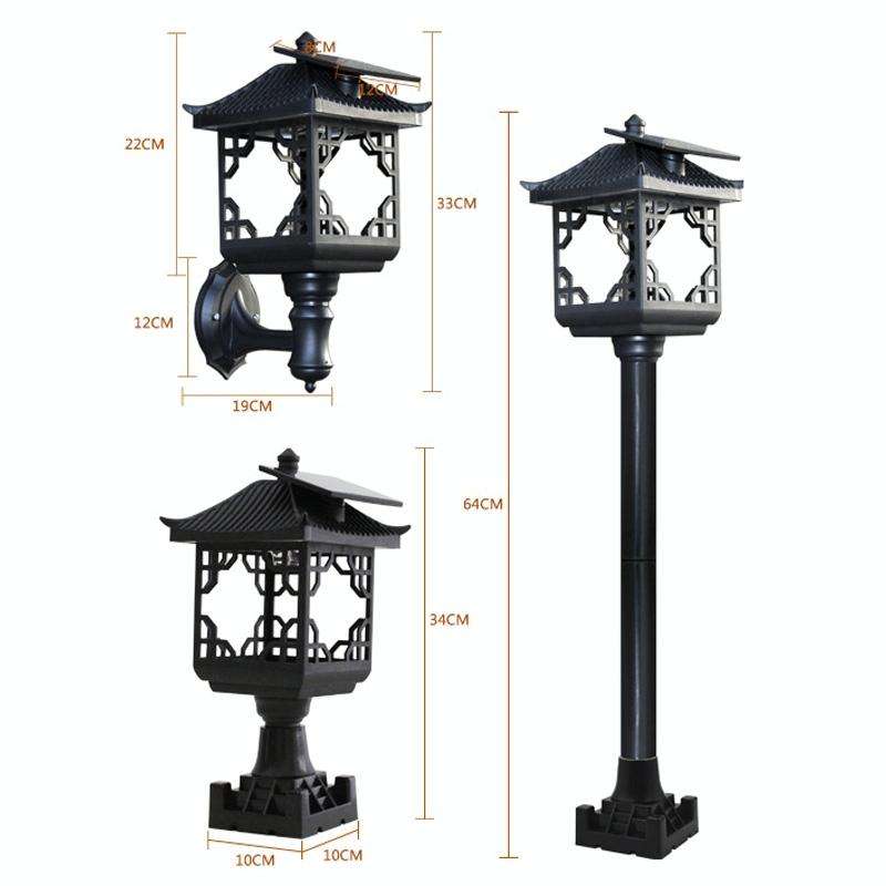 8 LED Solar Outdoor House Appearance Lawn Garden Decoration Light(Black Floor Lamp)
