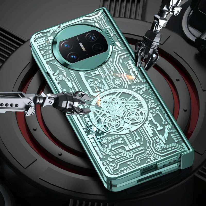 For Huawei Mate X3 Mechanical Legend Integrated Electroplating All-inclusive Phone Case(Black)