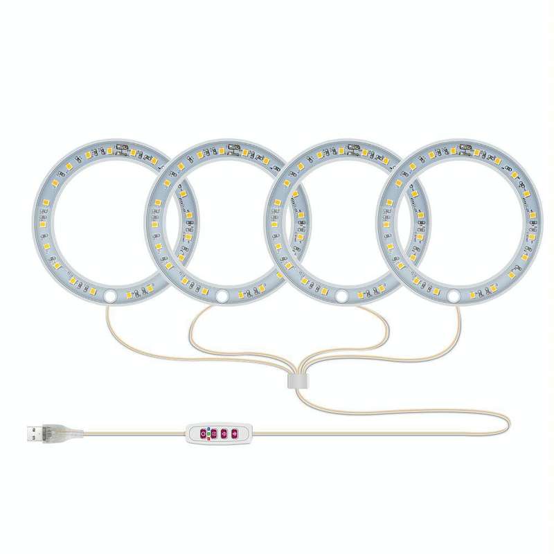 LED Plant Growth Lamp Full Spectroscopy Intelligent Timing Indoor Fill Light Ring Plant Lamp, Pow...