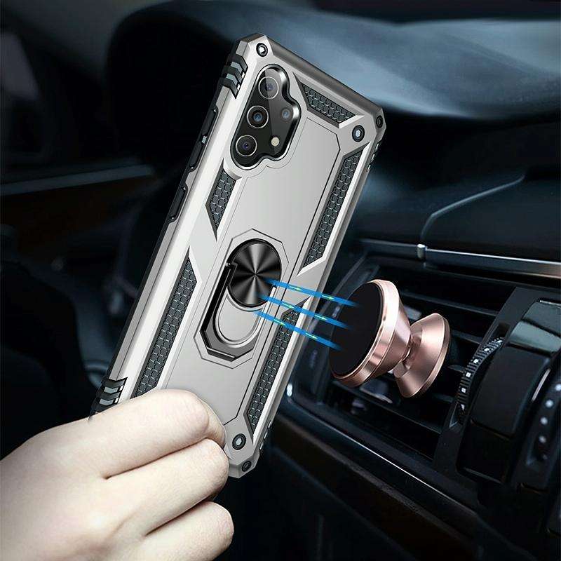 For Samsung Galaxy A53 / A53s Armor Shockproof Phone Case with Ring Holder(Silver)
