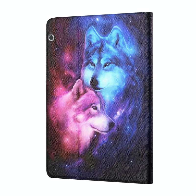 For Huawei MediaPad T5 10 inch Colored Drawing Horizontal Flip Leather Case with Holder & Card Sl...