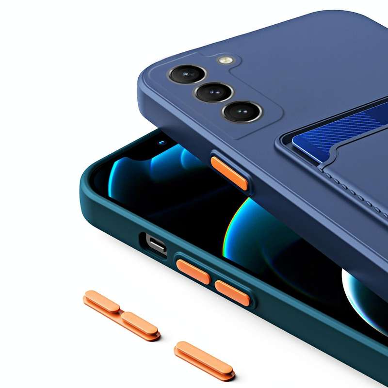 For Samsung Galaxy A34 5G Skin Feel Card TPU Contrast Color Button Phone Case(Purple)
