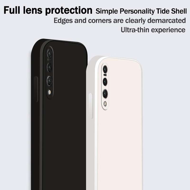 For Huawei P20 Pro Solid Color Imitation Liquid Silicone Straight Edge Dropproof Full Coverage Pr...