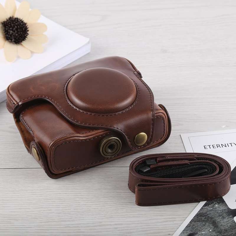 Full Body Camera PU Leather Case Bag with Strap for Canon G16 (Coffee)