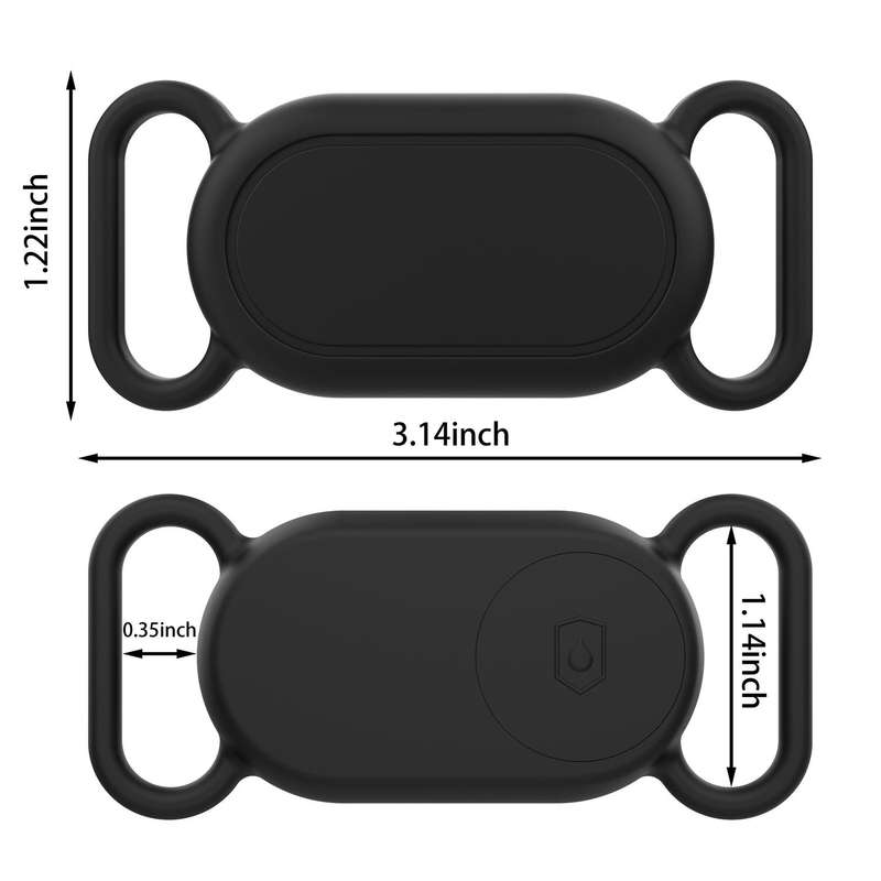 For Samsung Galaxy SmartTag 2 Pet Silicone Life Waterproof Protective Case(Black)