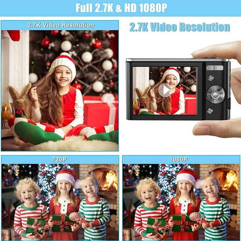 2.4-inch TFT Color Screen HD Digital Camera Portable Travel 8X Zoom Smart Camera(Silver Standard)