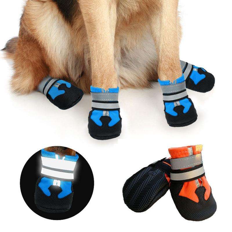 Wear-Resistant Non-Slip & Waterproof Pet Shoe Covers Medium And Large Dog Shoes(XL Lake Blue)